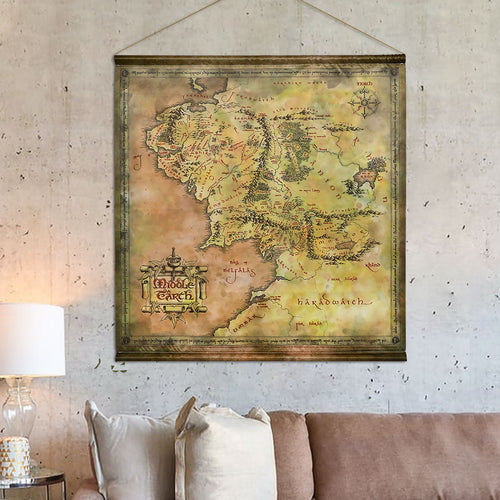 Produktbild Der Herr der Ringe - Mittelerdekarte Wall Scroll