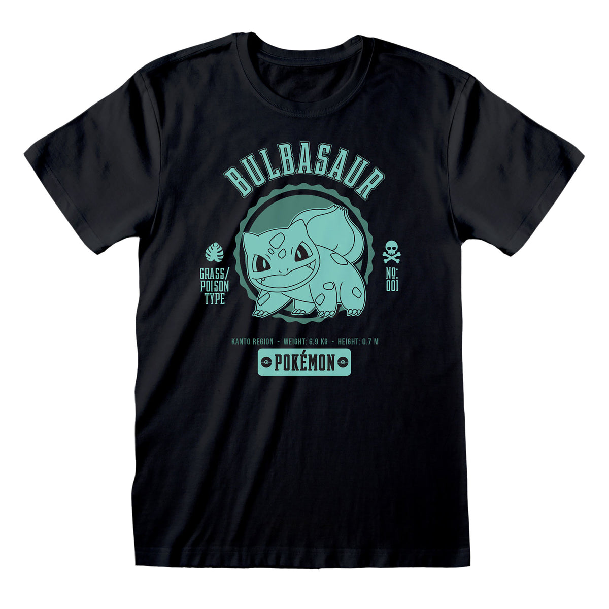 Productafbeelding Pokemon - Bulbasaur College T-shirt zwart