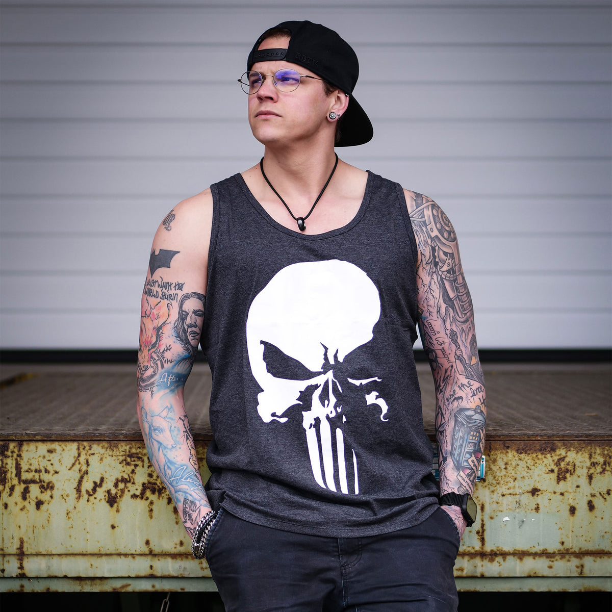 Produktbild Punisher - Skull Tanktop grau