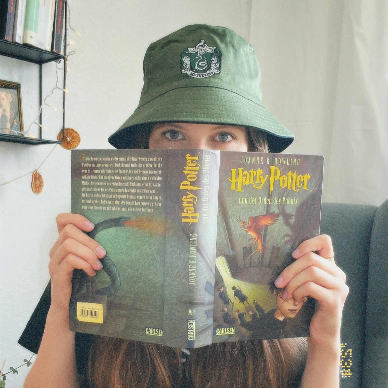 Productafbeelding Slytherin Wapen Hoed met omkeerbaar motief - Harry Potter