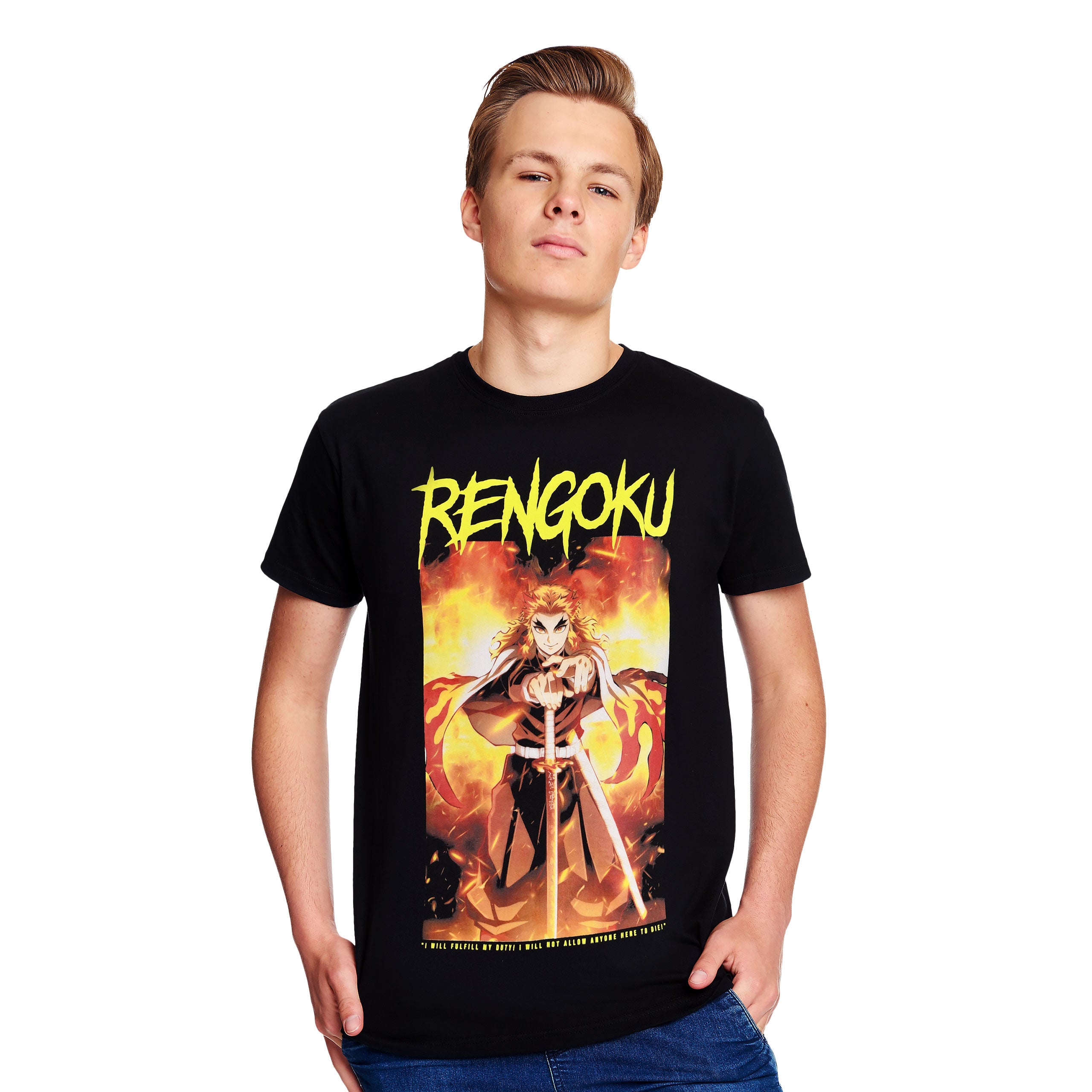 Image produit Demon Slayer - T-Shirt Rengoku noir