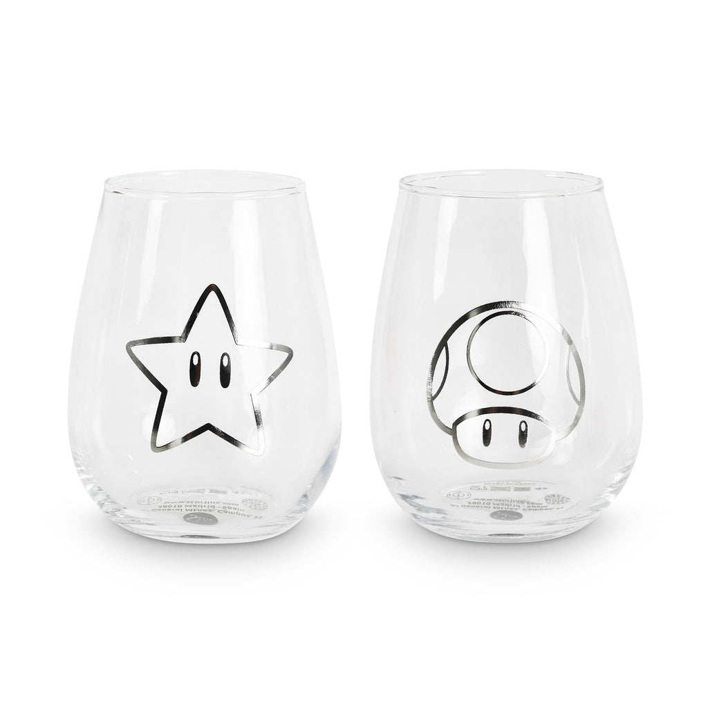 Productafbeelding Super Mario - Ster & Super Paddenstoel Glazen Set van 2