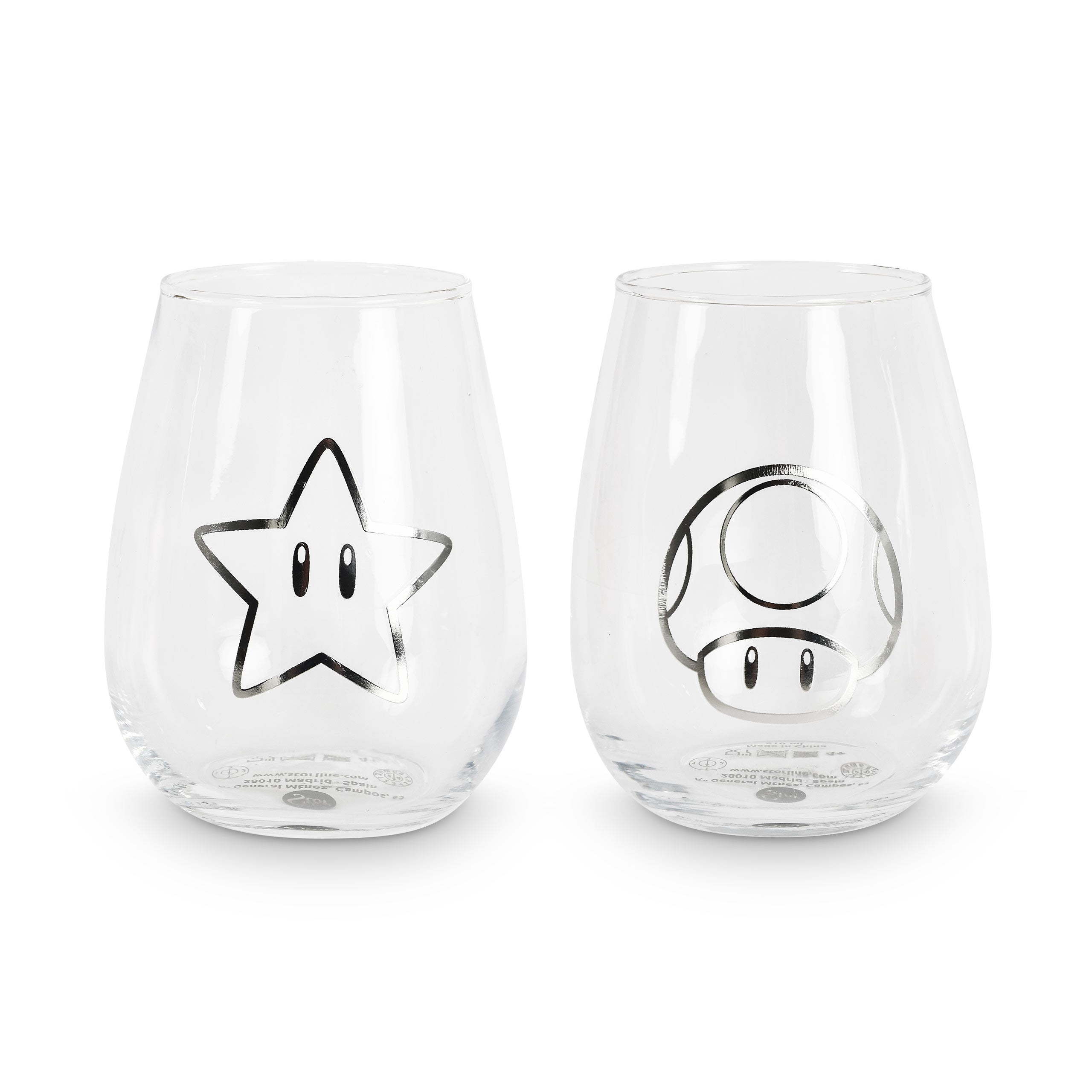 Productafbeelding Super Mario - Ster & Super Paddenstoel Glazen Set van 2
