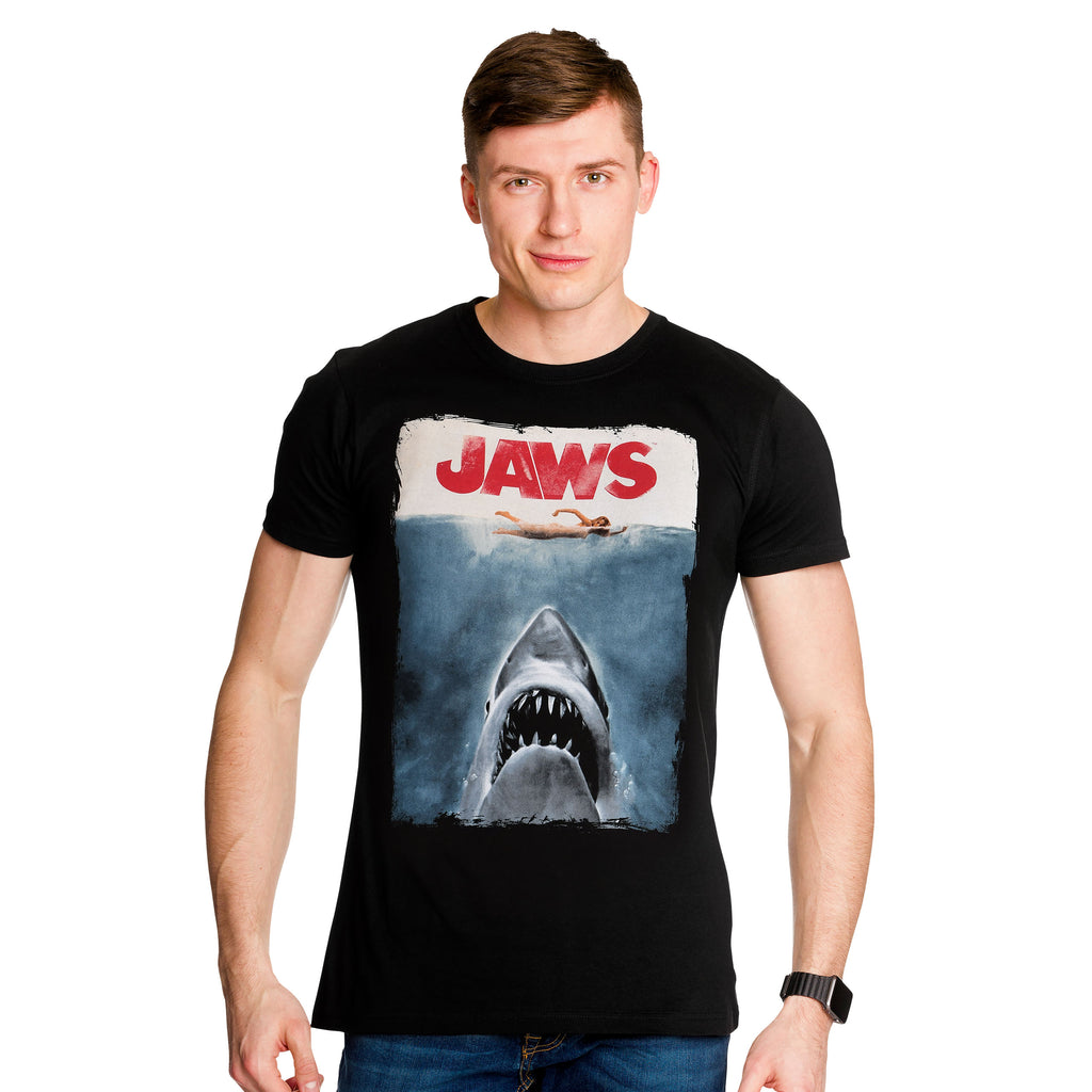 Productafbeelding De Witte Haai - Jaws Poster Shirt Zwart