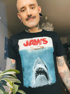 Productafbeelding De Witte Haai - Jaws Poster Shirt Zwart