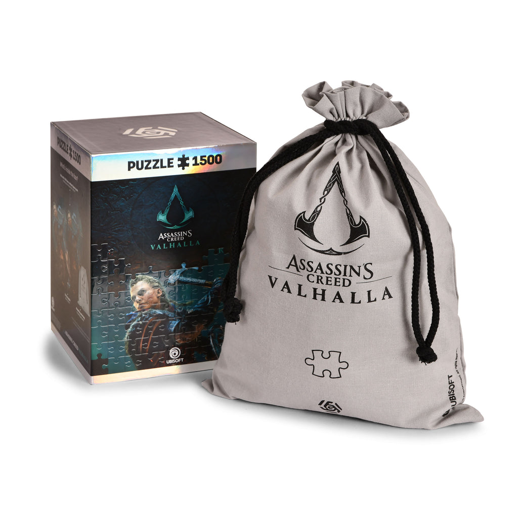 Productafbeelding Assassin's Creed Valhalla - Eivor Puzzel met Logo Stoffen Tas