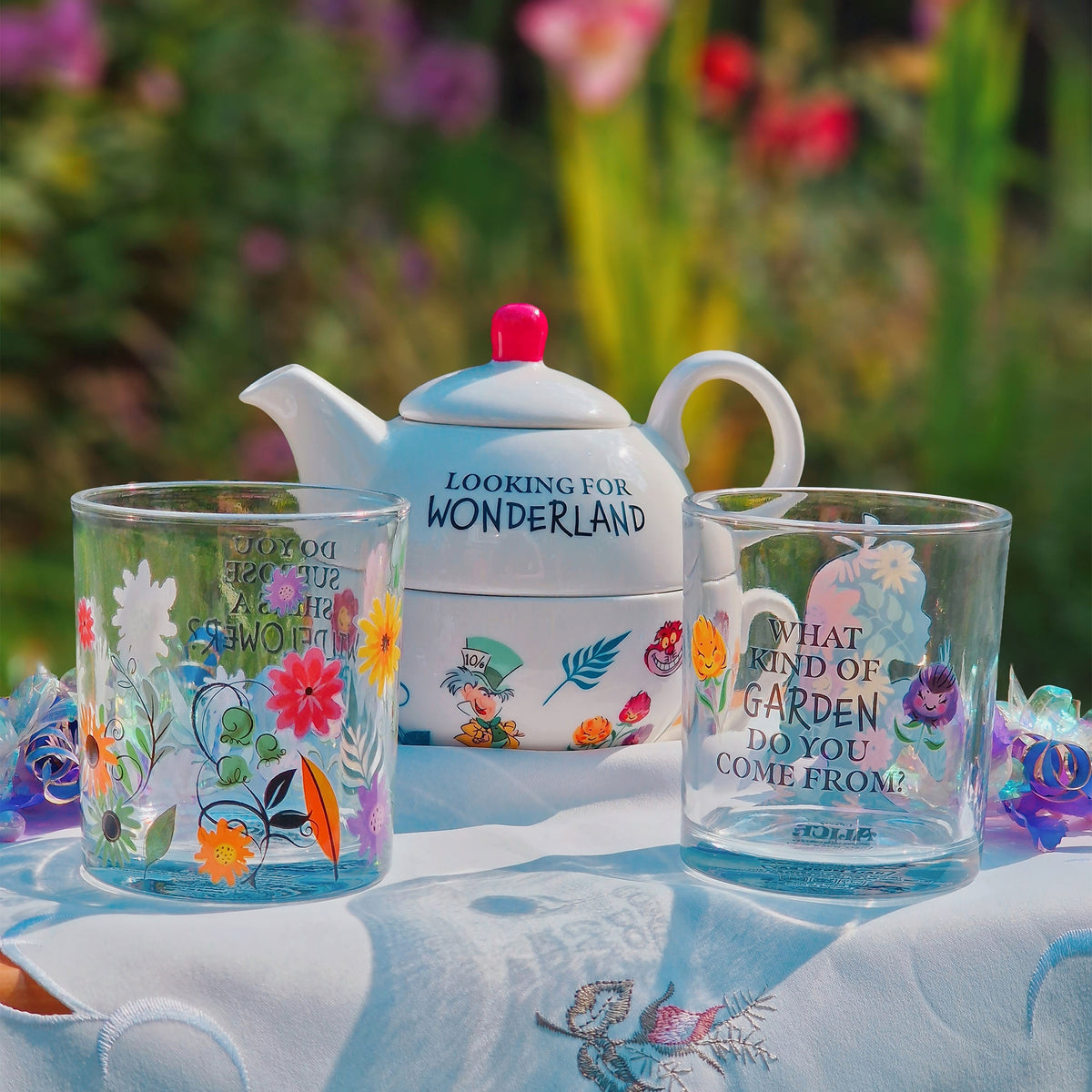 Productafbeelding Alice in Wonderland - Bloemen Glazen Set van 2