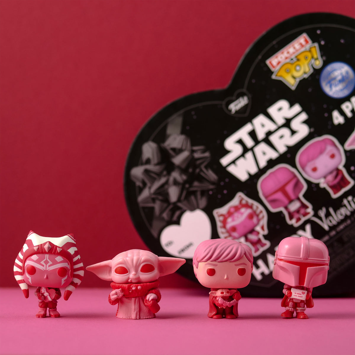 Image produit Star Wars - Ensemble de 4 figurines Funko Pocket Pop Edition Saint-Valentin