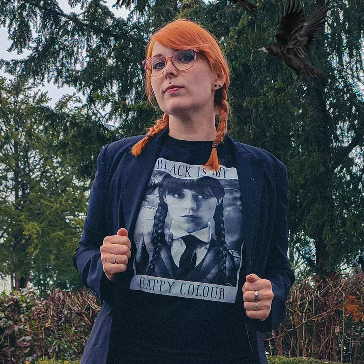 Productafbeelding Wednesday - Black Is My Happy Colour T-shirt zwart