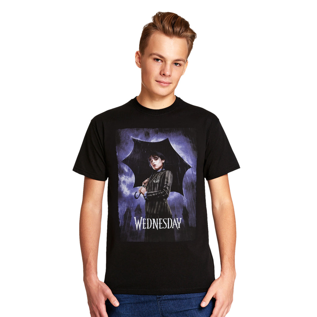 Productafbeelding Wednesday - Teaser Poster T-Shirt zwart