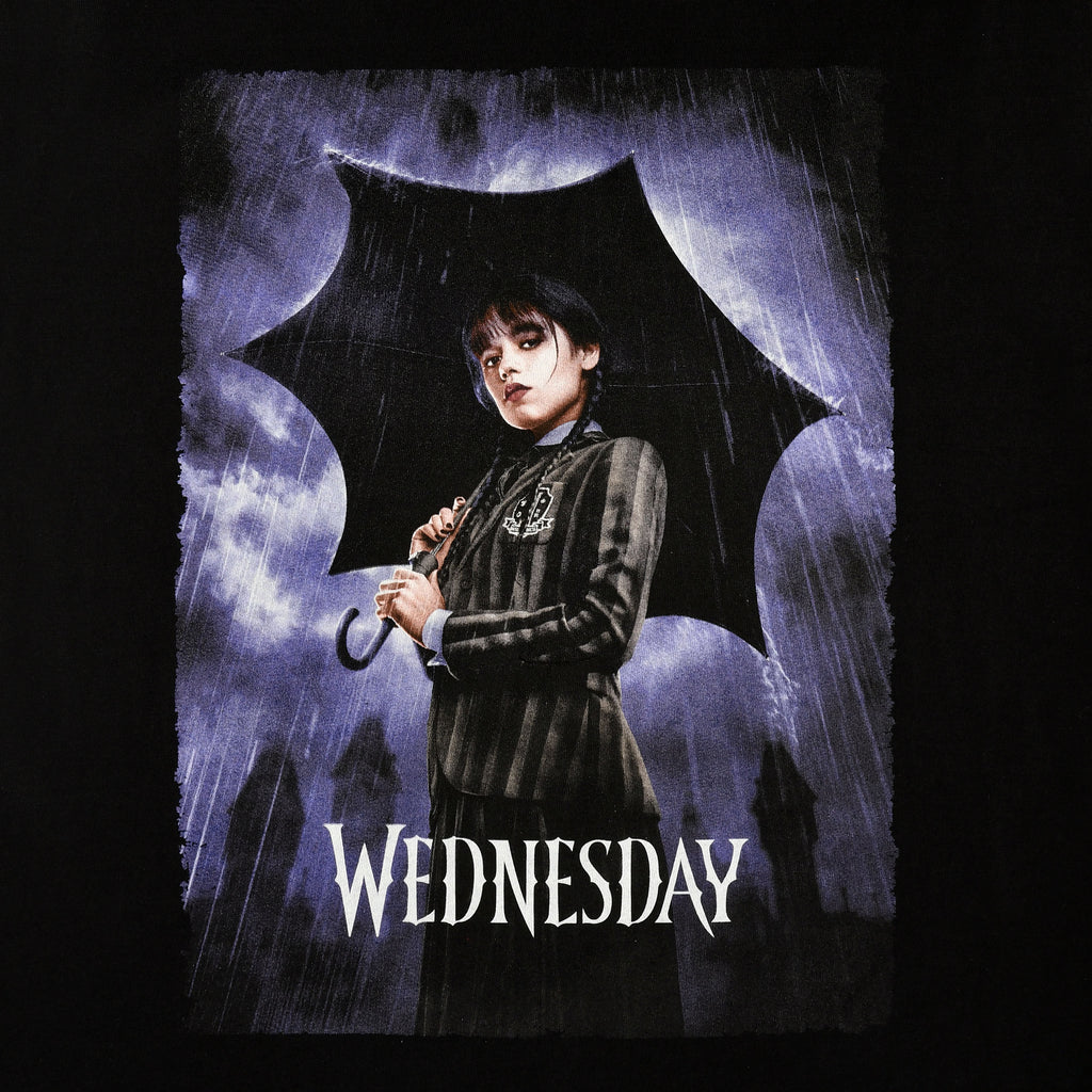Productafbeelding Wednesday - Teaser Poster T-Shirt zwart