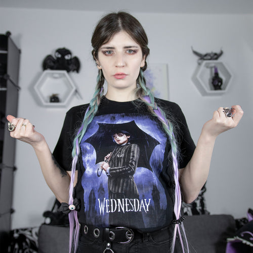 Produktbild Wednesday - Teaser Poster T-Shirt schwarz