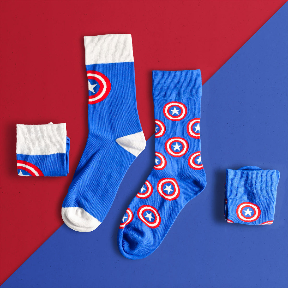Product image Captain America - Shield Logo Socks 2 Pair Set Blue