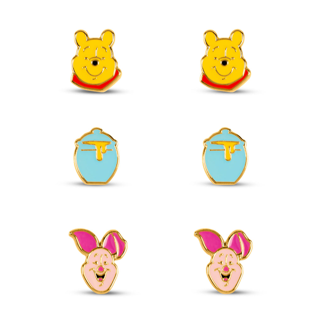 Image produit Winnie l'Ourson - Lot de 3 boucles d'oreilles en boîte cadeau