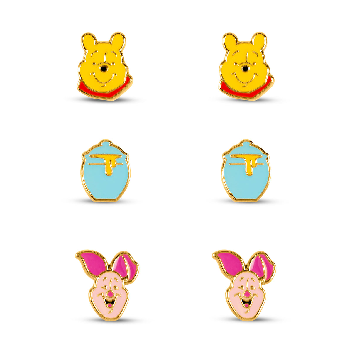 Image produit Winnie l'Ourson - Lot de 3 boucles d'oreilles en boîte cadeau
