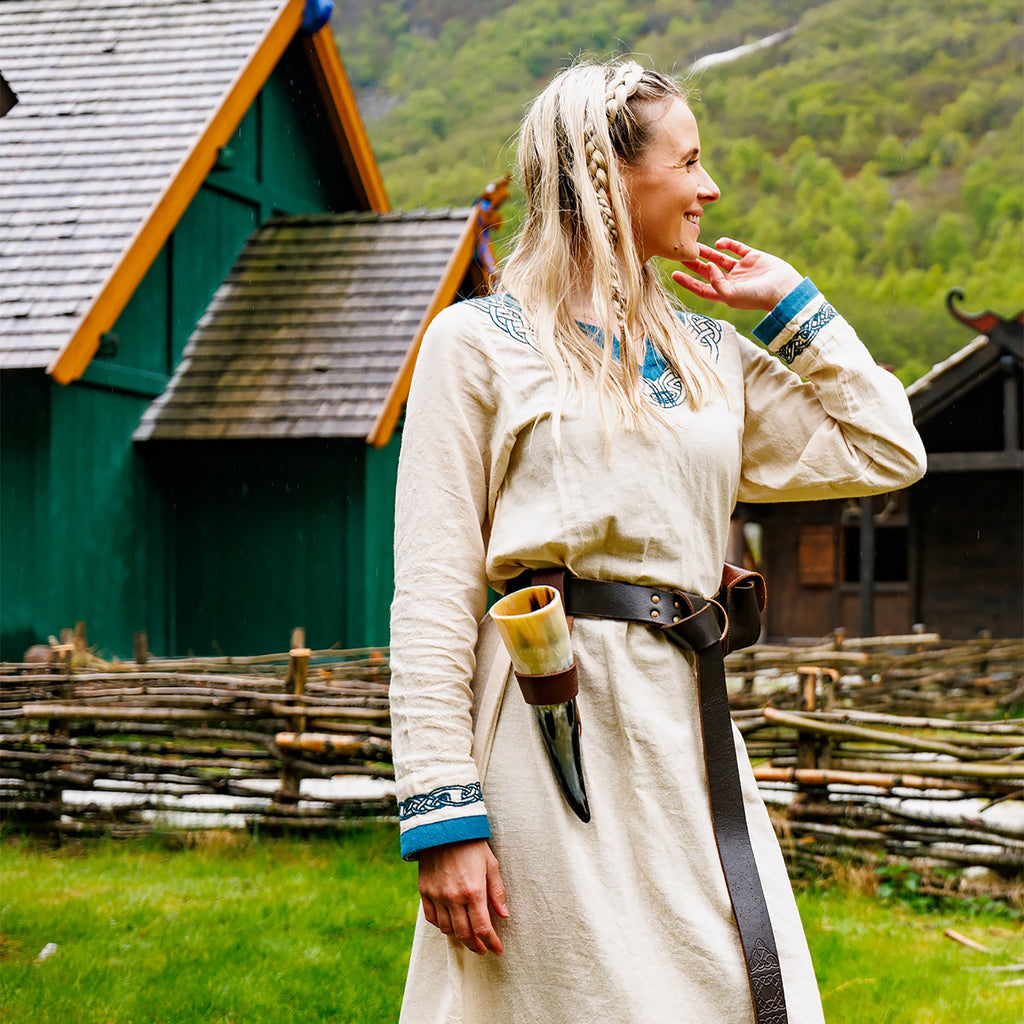 Produktbild Wikinger Kleid Lagertha beige-blau