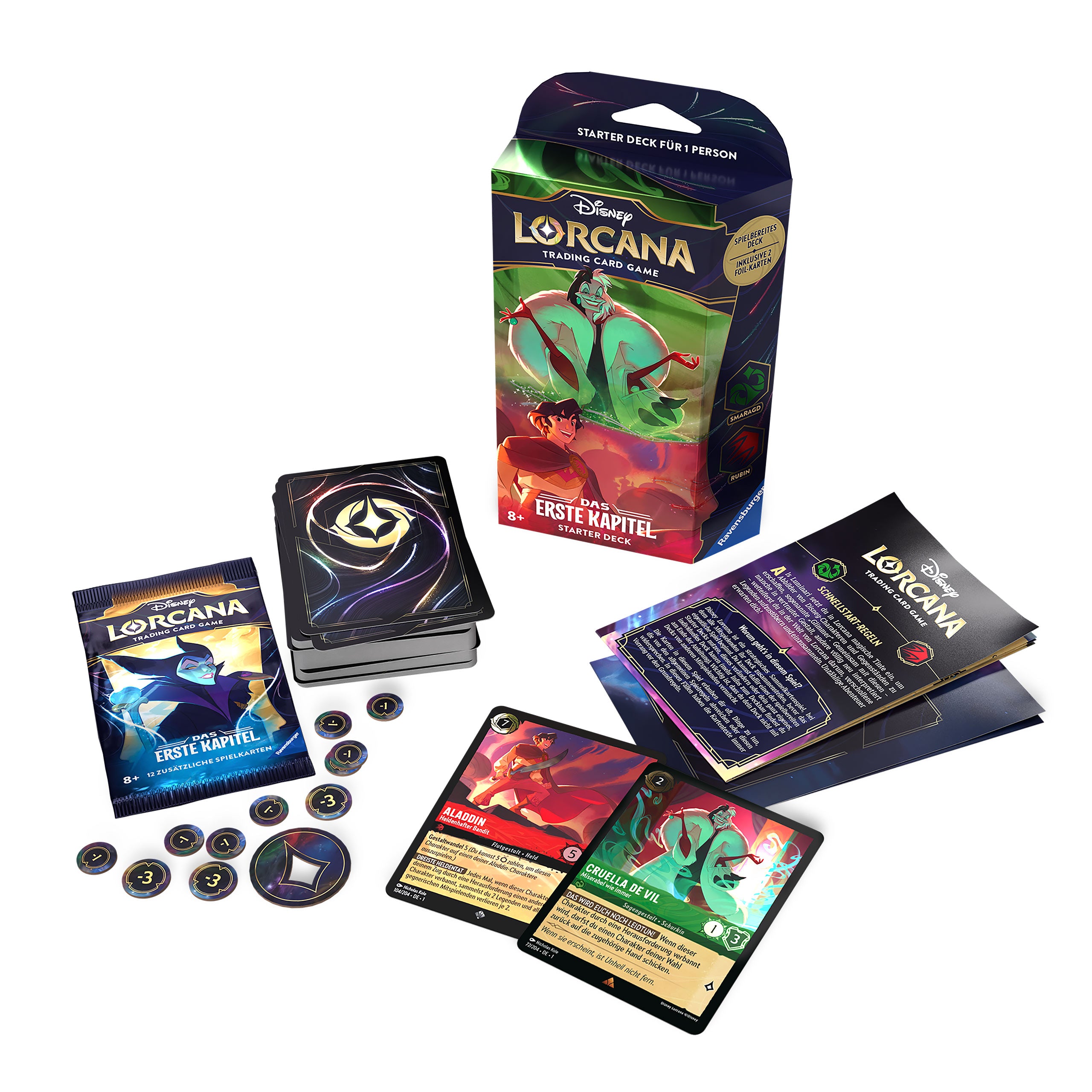 Produktbild Disney Lorcana Smaragd und Rubin Starterset - Das Erste Kapitel Trading Card Game