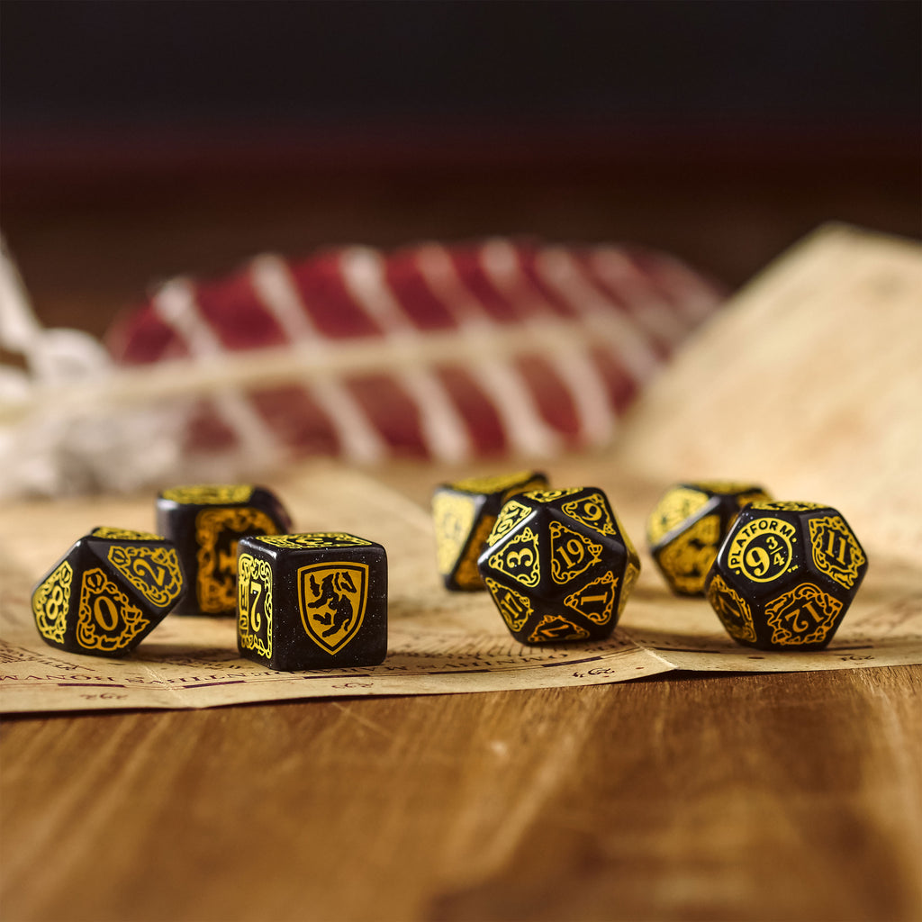 Productafbeelding Harry Potter - Hufflepuff RPG Dobbelstenen Set 7st Zwart