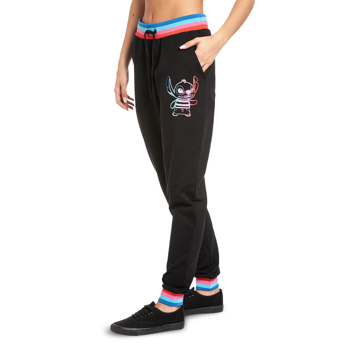 Image produit Lilo & Stitch - Pantalon de jogging Stitch Rainbow pour femmes noir