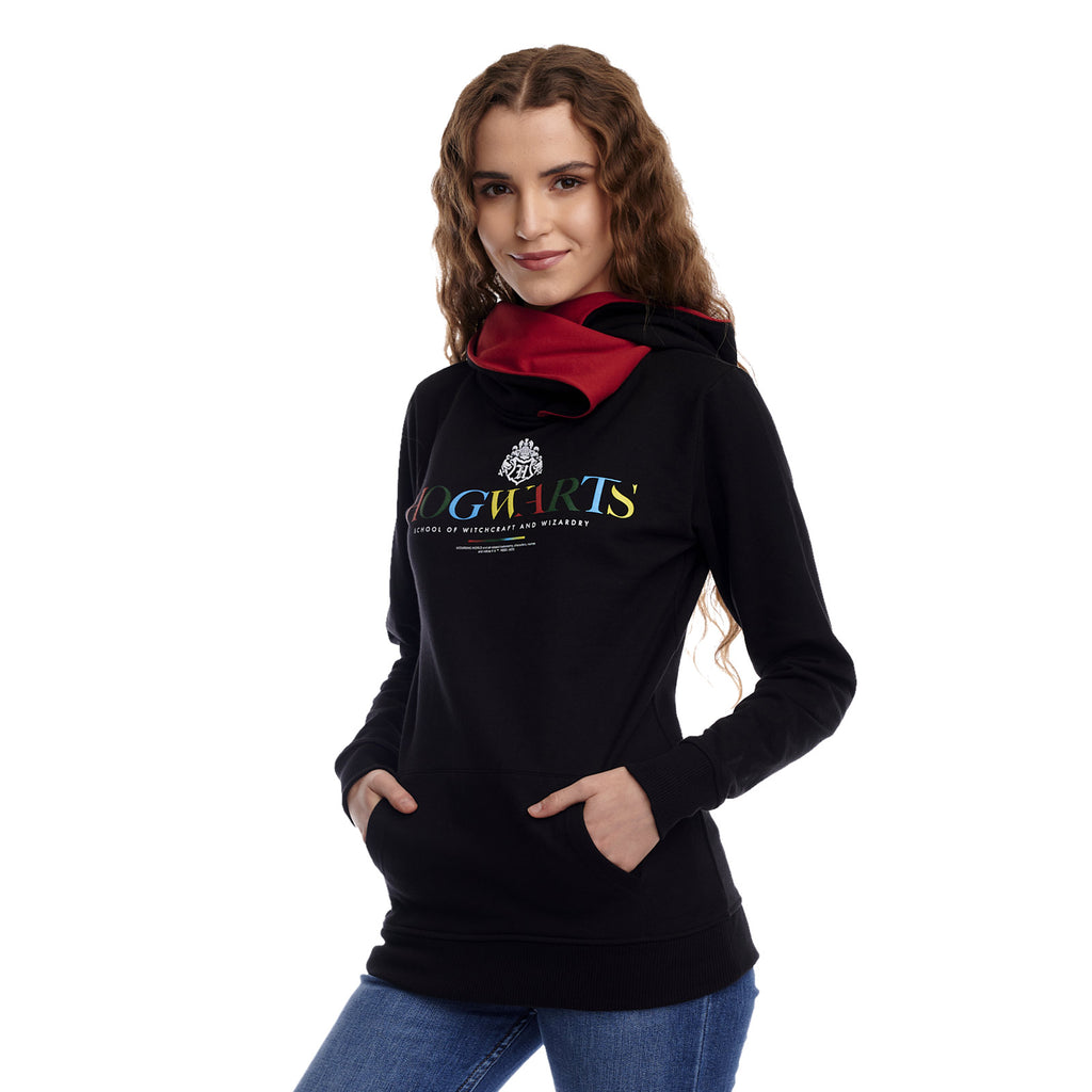 Image produit Hoodie Hogwarts avec Col Châle Noir - Harry Potter