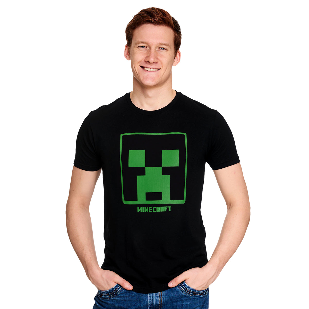 Image produit Minecraft - T-shirt logo Creeper noir