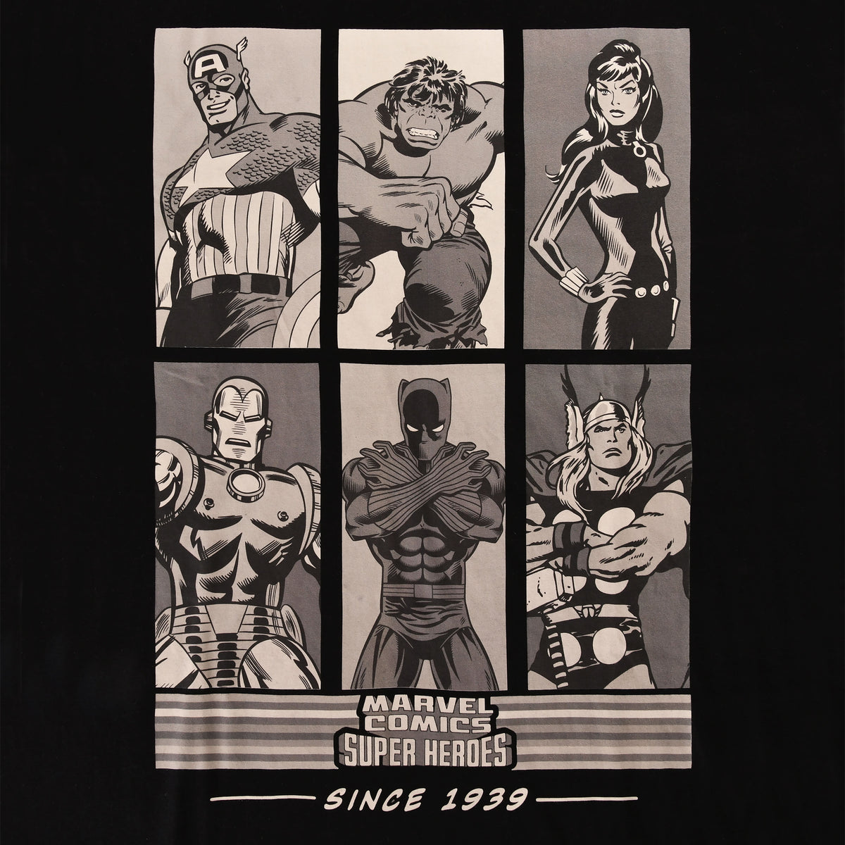 Productafbeelding Marvel Comics - Super Heroes Since 1939 Oversize T-Shirt Zwart