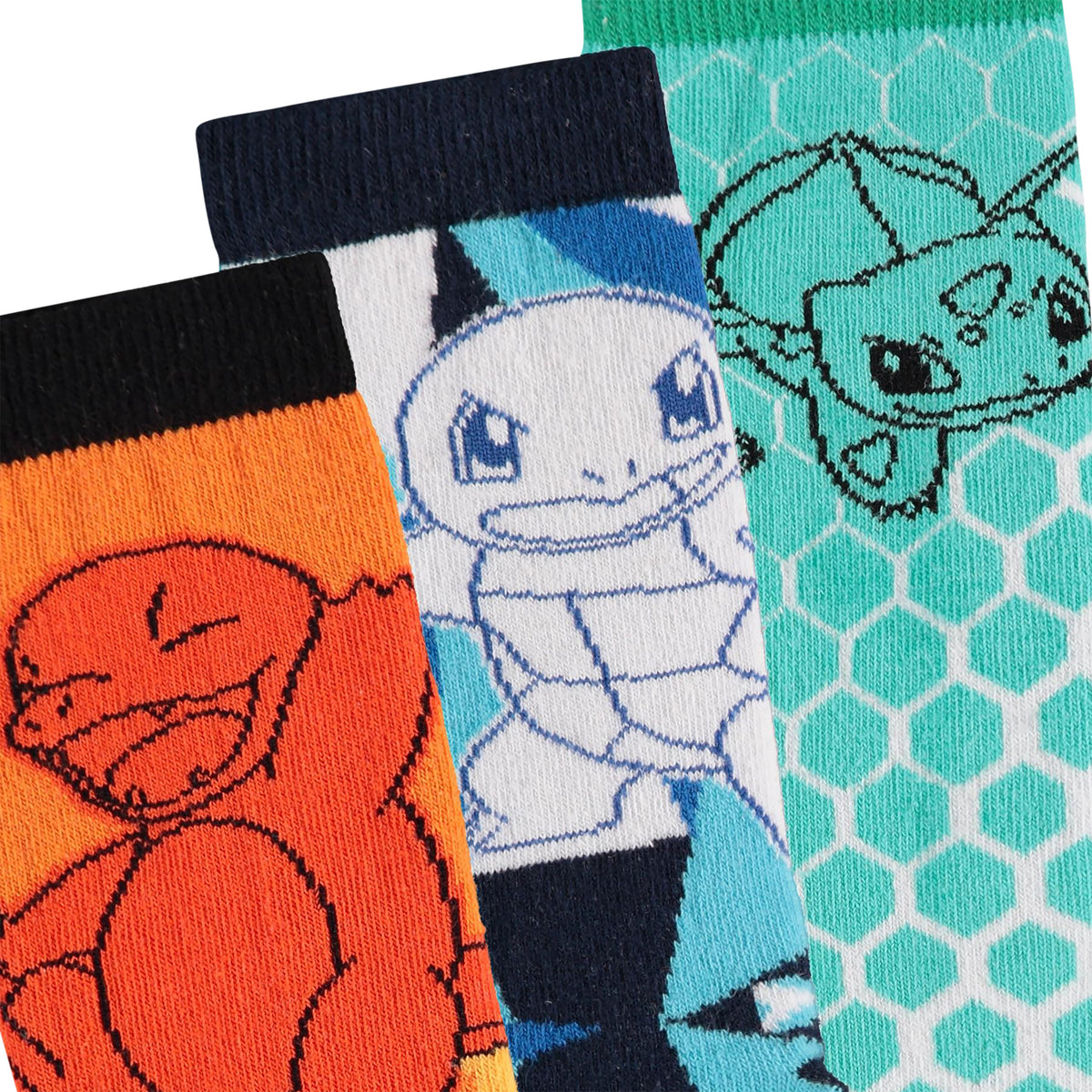 Produktbild Pokemon - Glumanda, Schiggy, Bisasam Socken 3er Set