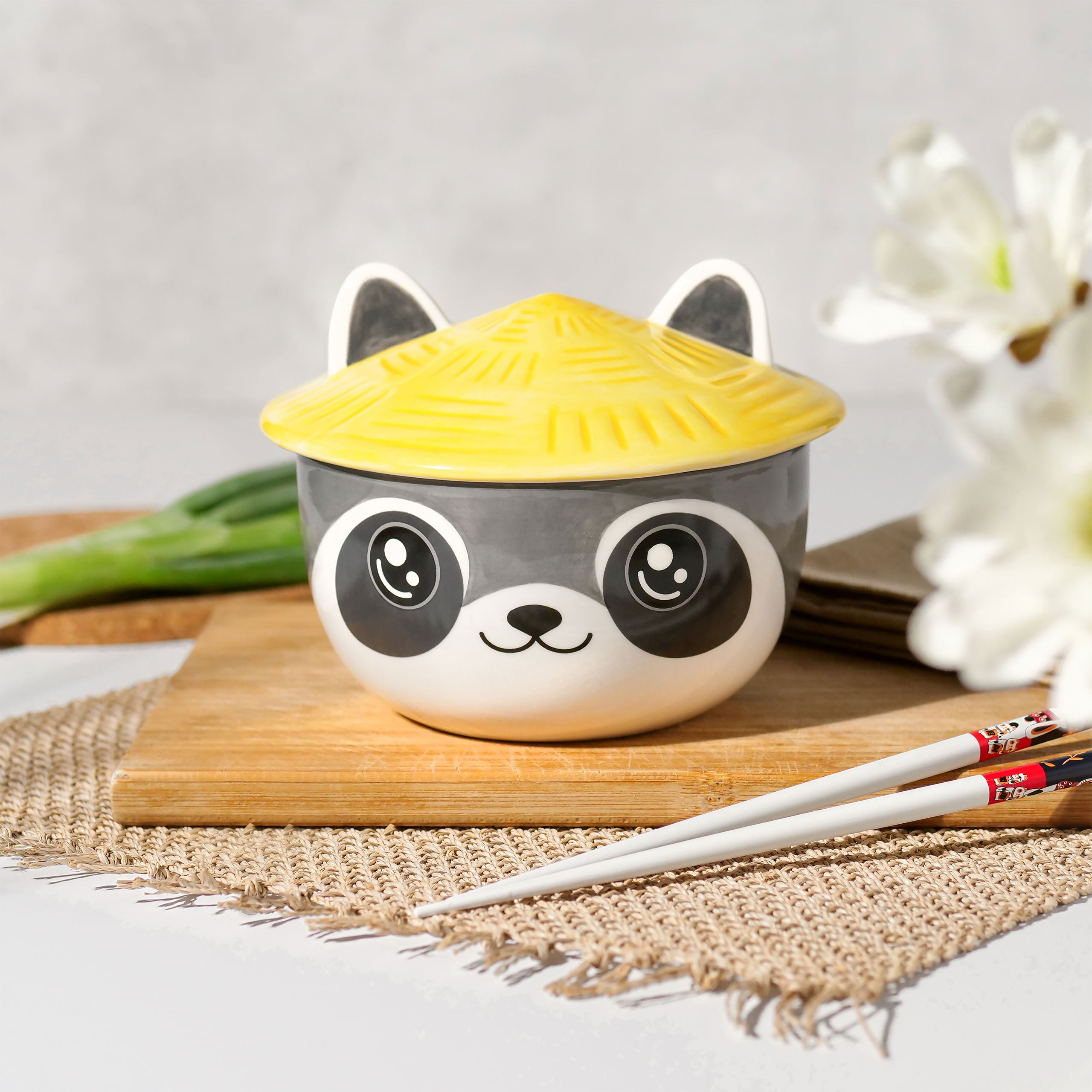 Image produit Bol Kawaii Raton Laveur avec Couvercle pour Fans d'Anime