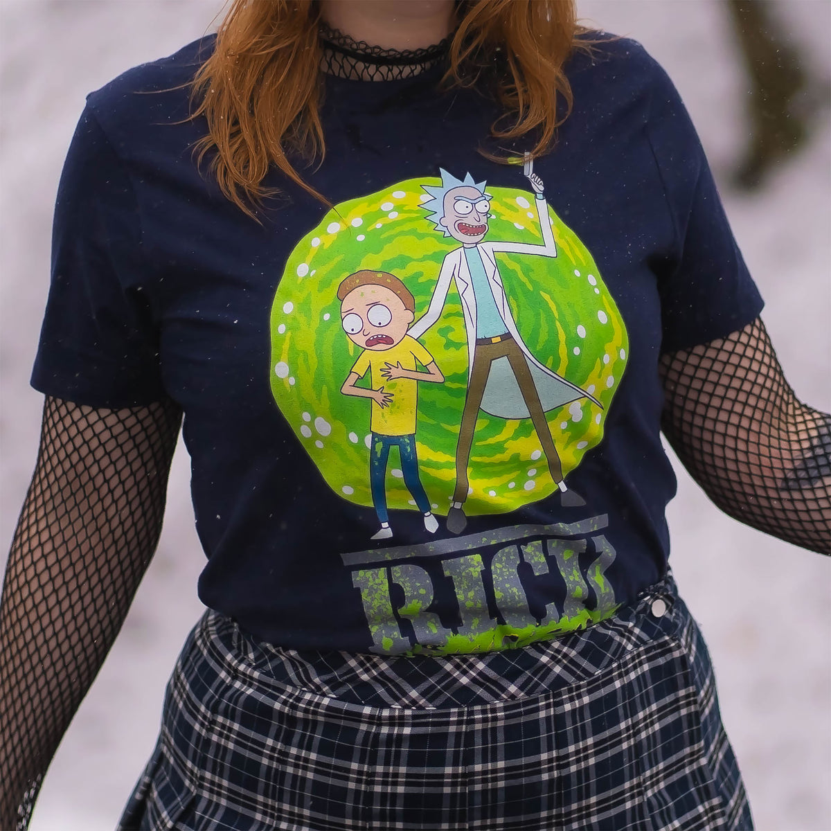 Productafbeelding Rick en Morty - Portal T-shirt blauw