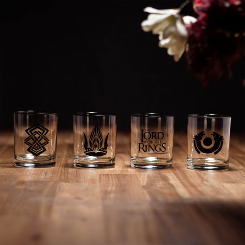 Image produit Ensemble de 4 verres Symbole de la Terre du Milieu - Le Seigneur des Anneaux