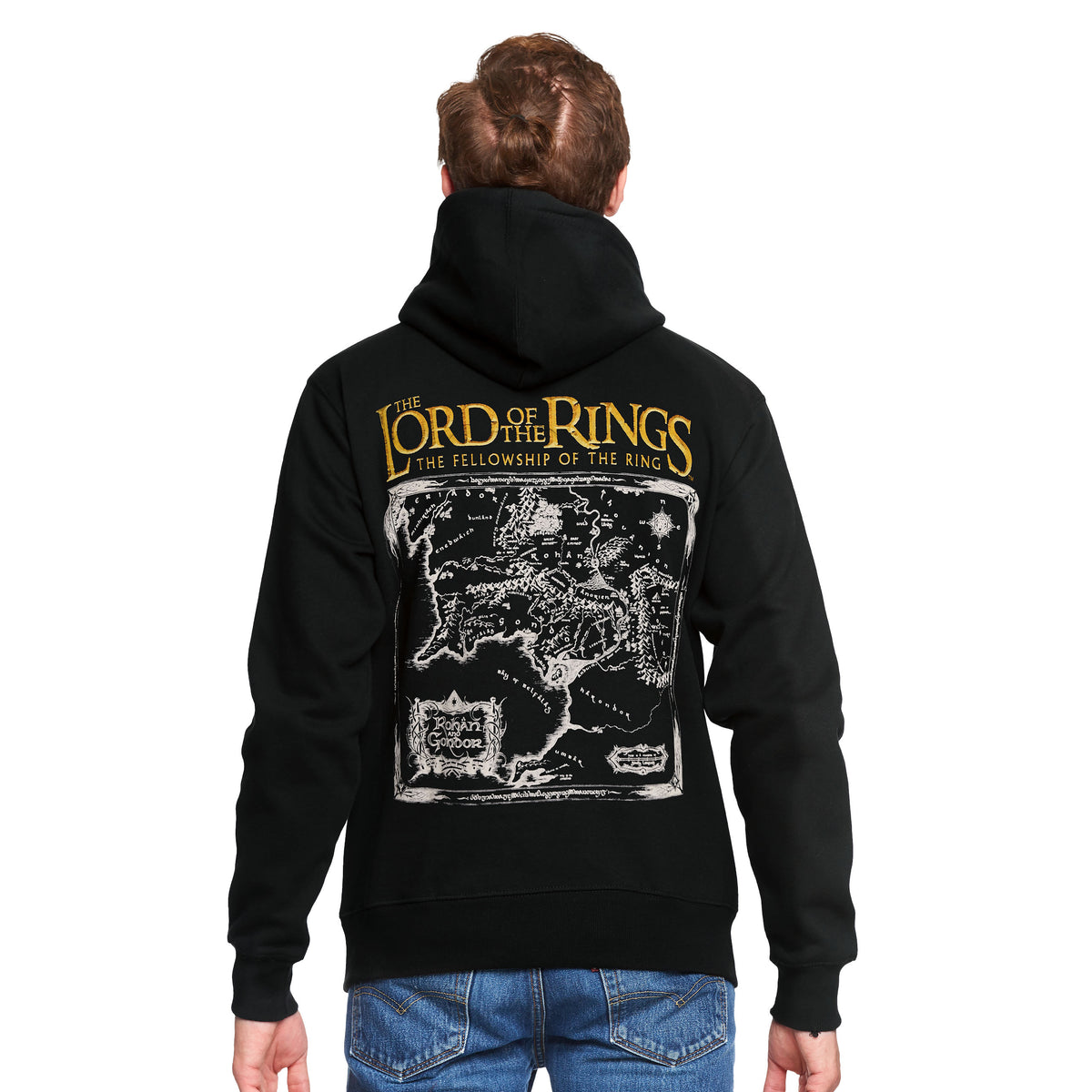 Produktbild Der Herr der Ringe - Karte von Mittelerde Hoodie schwarz