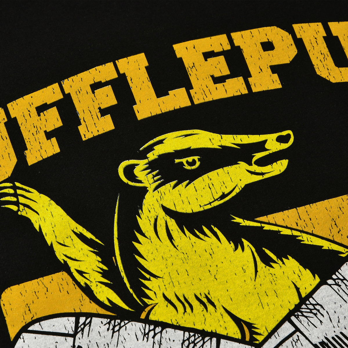 Productafbeelding Hufflepuff Quidditch College T-Shirt Zwart - Harry Potter