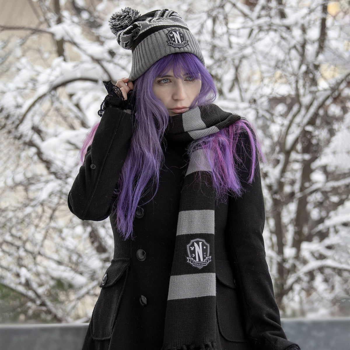 Productafbeelding Wednesday - Nevermore Academy Sjaal