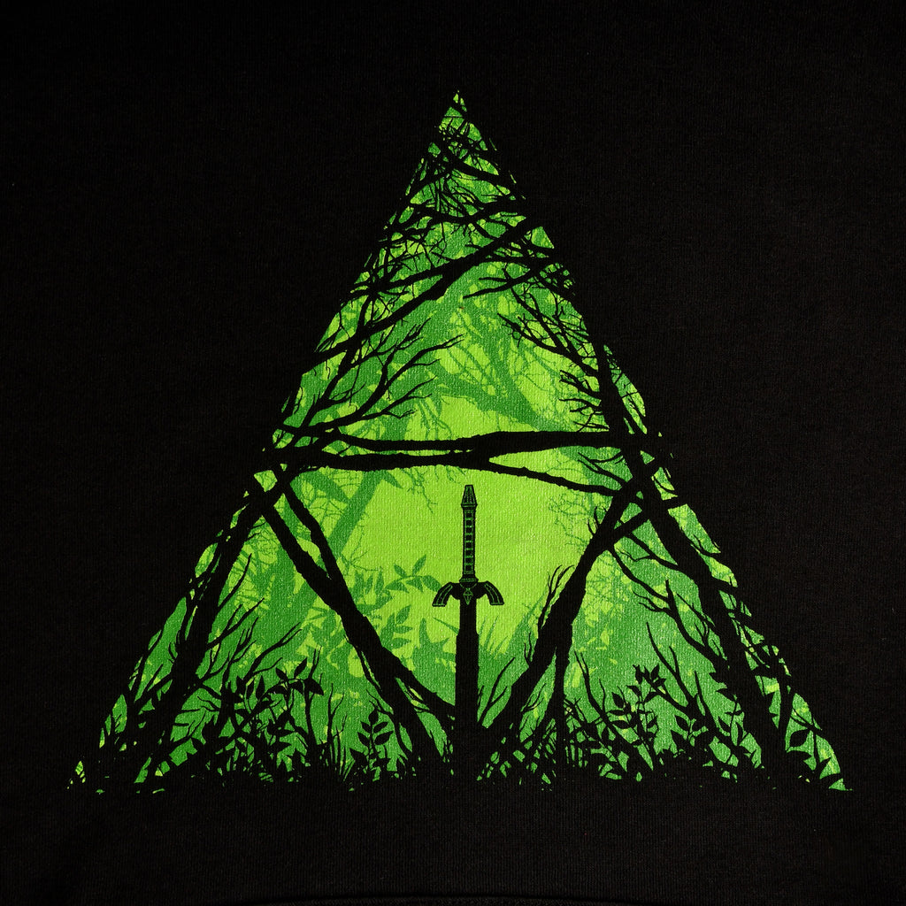Productafbeelding Master Sword in het bos hoodie voor Zelda fans zwart