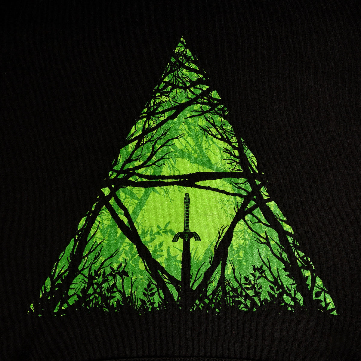 Productafbeelding Master Sword in het bos hoodie voor Zelda fans zwart