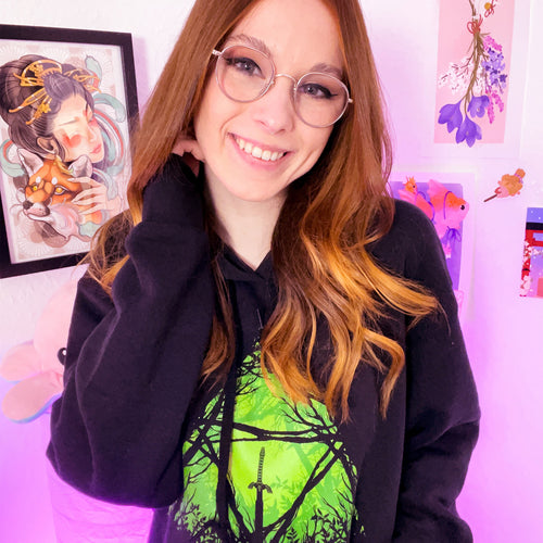 Productafbeelding Master Sword in het bos hoodie voor Zelda fans zwart