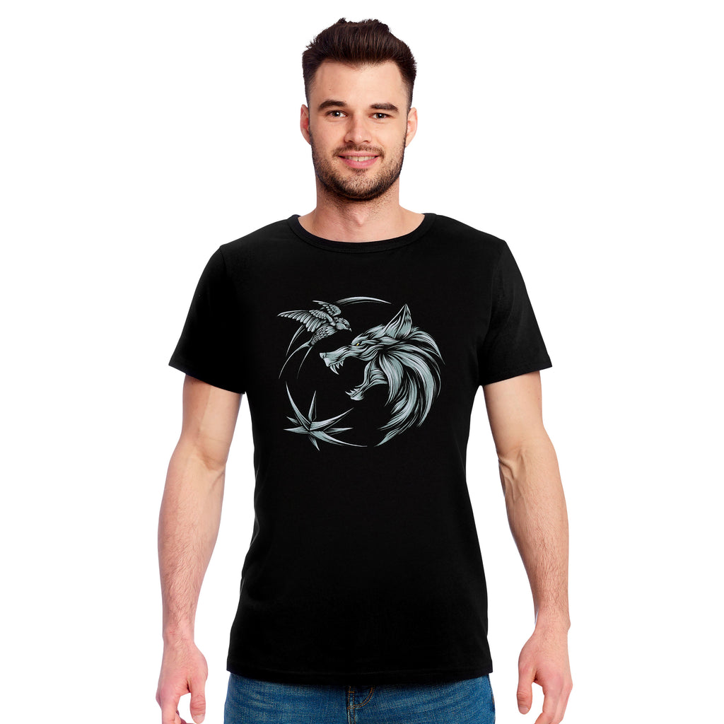 Image produit Witcher - T-shirt médaillon du loup noir