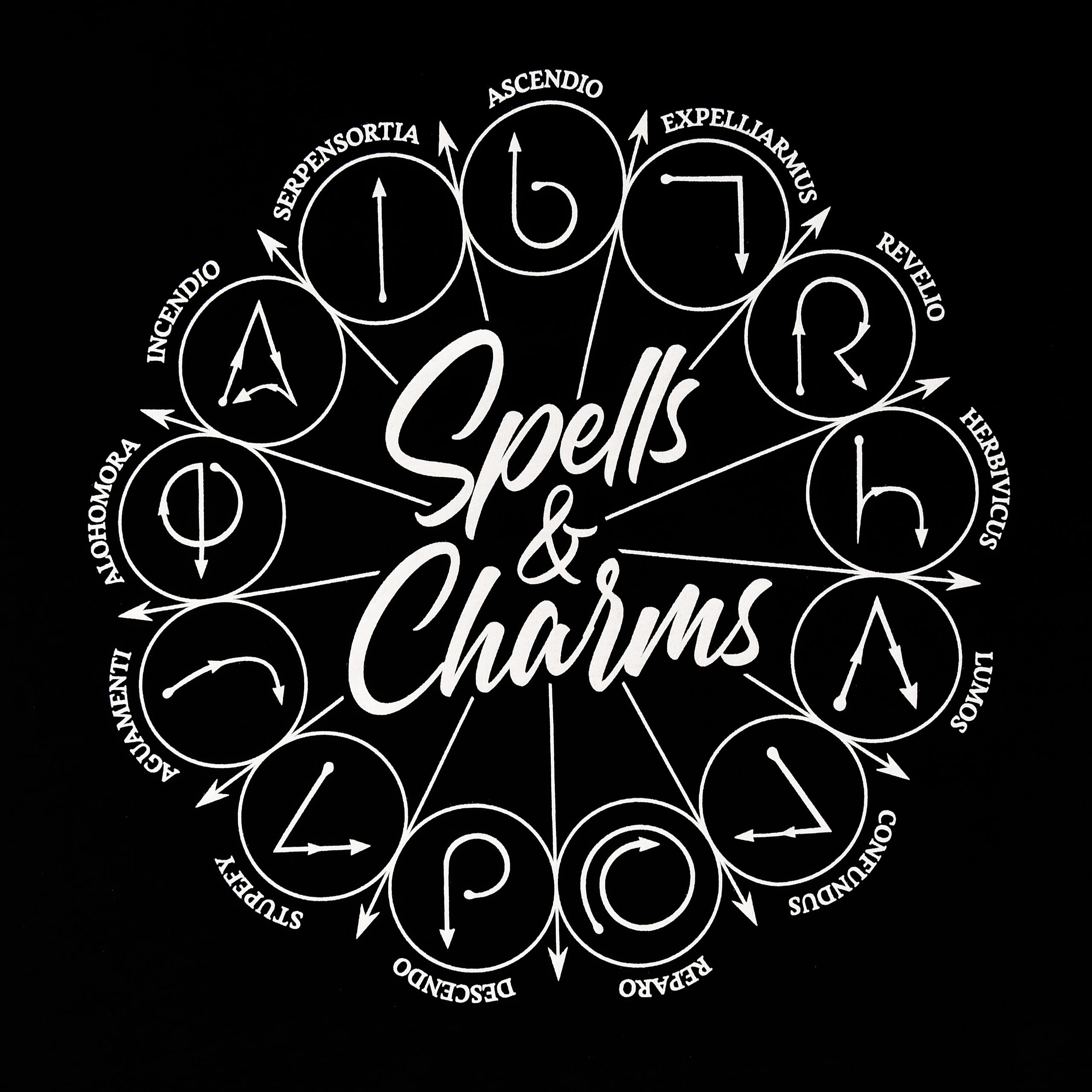 Productafbeelding Harry Potter - Spells And Charms T-Shirt Zwart