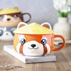 Produktbild Roter Panda Kawaii Tasse mit Deckel für Anime Fans