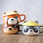 Produktbild Roter Panda Kawaii Tasse mit Deckel für Anime Fans