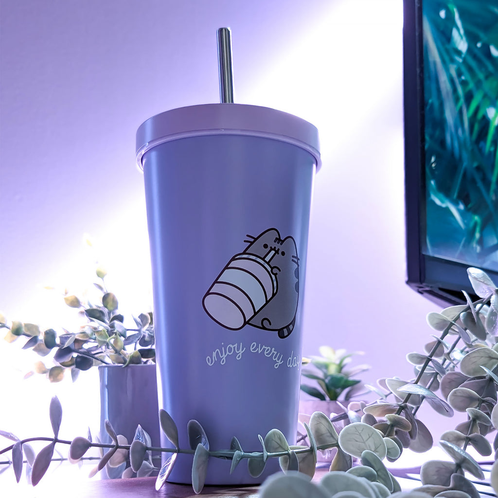 Productafbeelding Pusheen - Geniet van elke dag drinkbeker met rietje