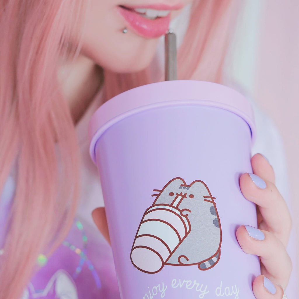 Productafbeelding Pusheen - Geniet van elke dag drinkbeker met rietje
