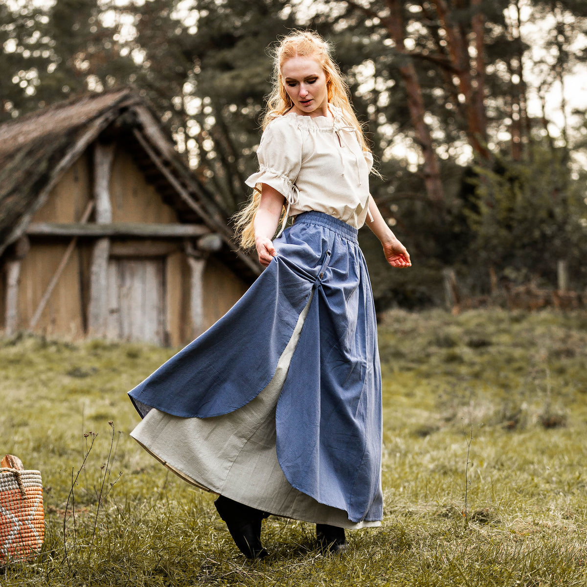 Produktbild Mittelalter Rock Doppellagig blau-beige