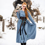 Produktbild Mittelalter Kleid Leinen blau