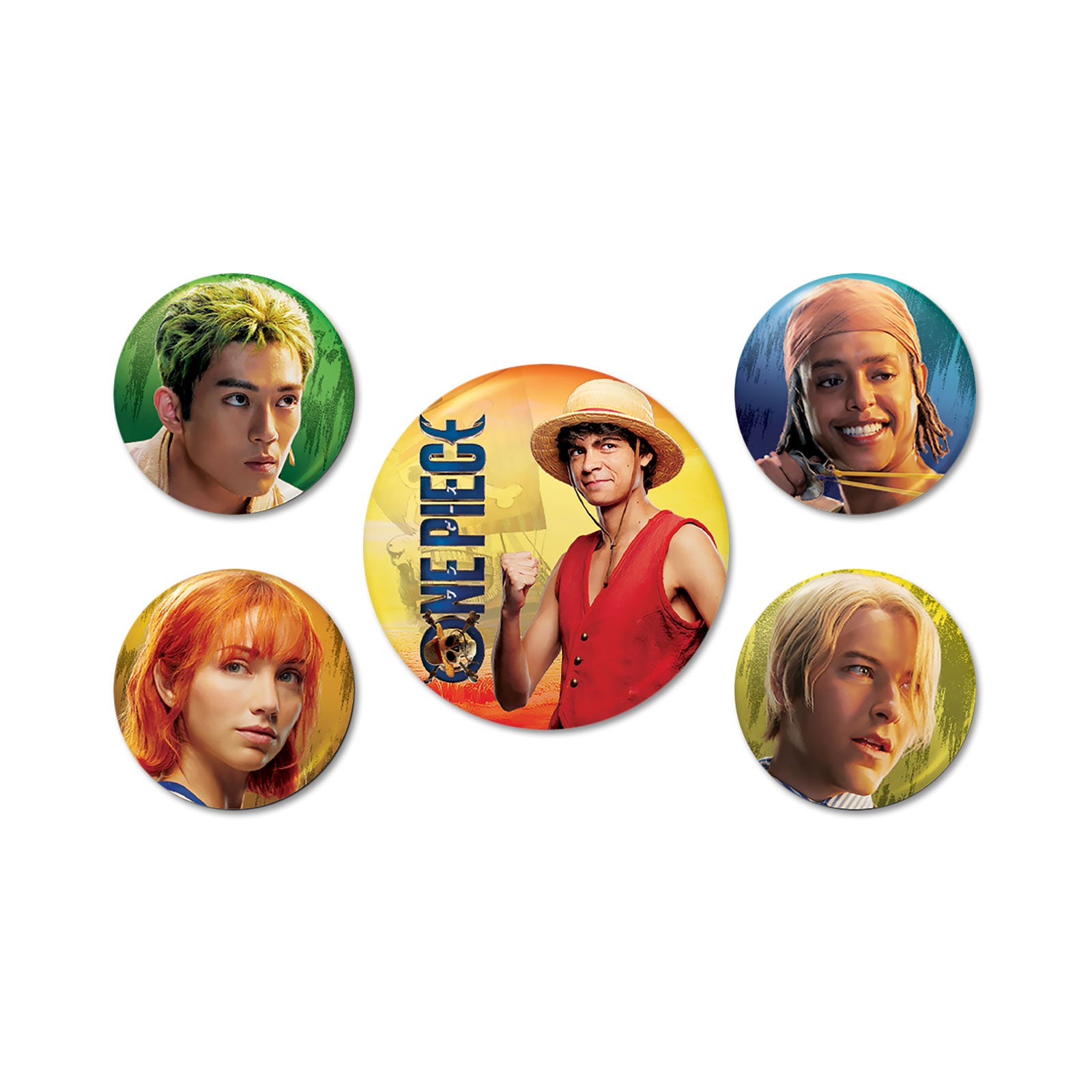 Productafbeelding One Piece - Live Action Strohoed Crew Button 5-delig Set
