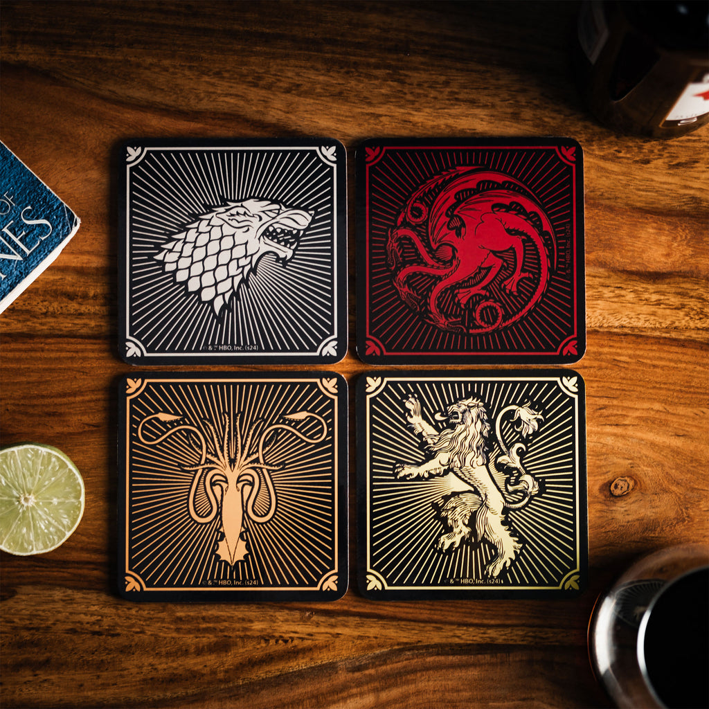 Produktbild Game of Thrones - Häuser Wappen Untersetzer 4er Set
