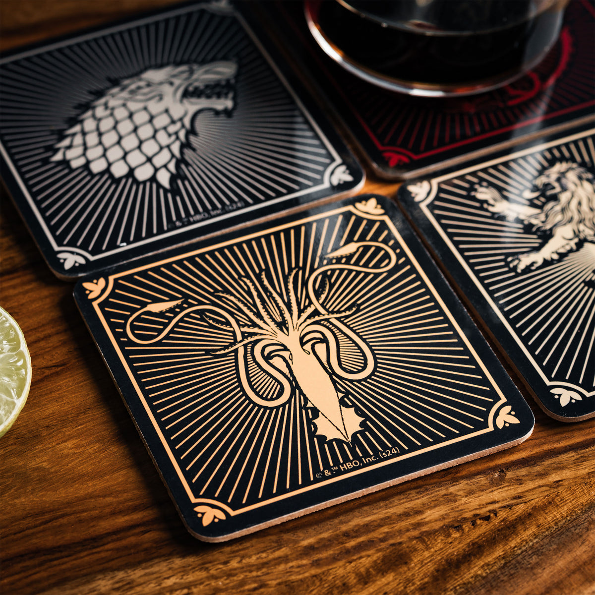 Produktbild Game of Thrones - Häuser Wappen Untersetzer 4er Set