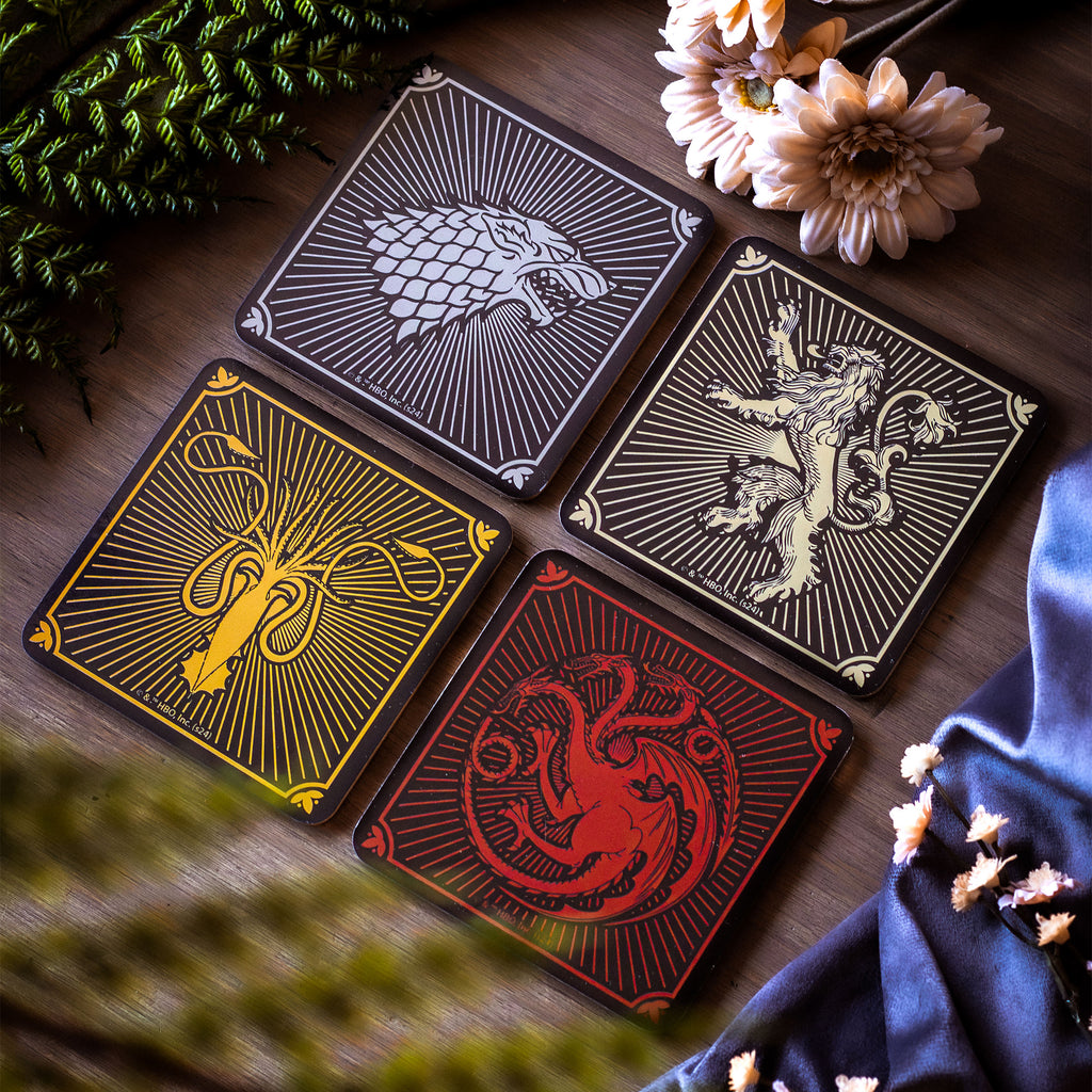 Produktbild Game of Thrones - Häuser Wappen Untersetzer 4er Set