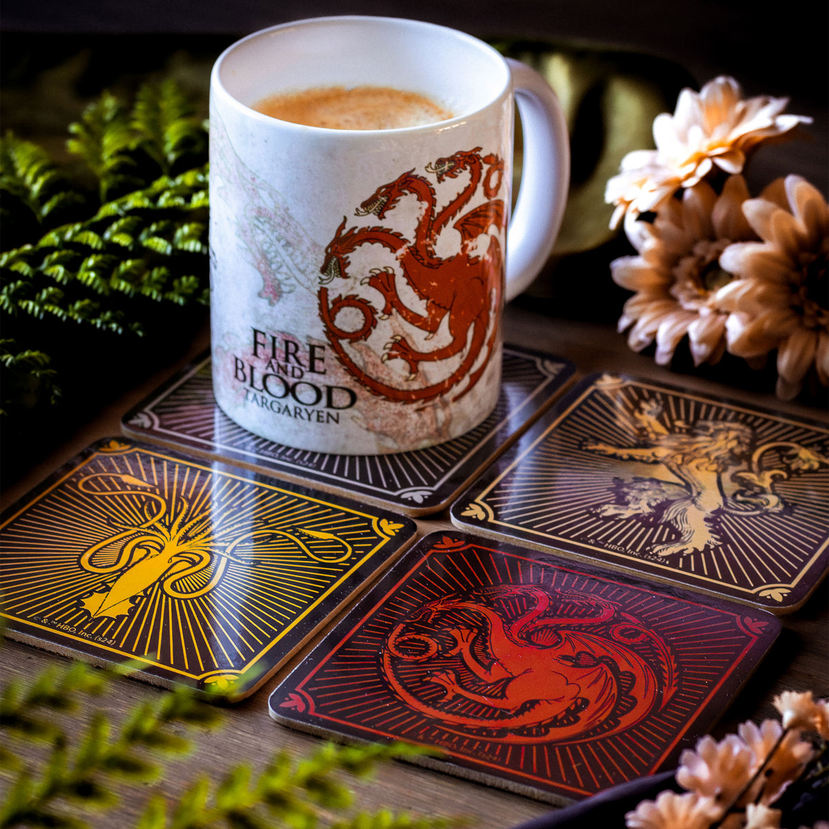 Produktbild Game of Thrones - Häuser Wappen Untersetzer 4er Set