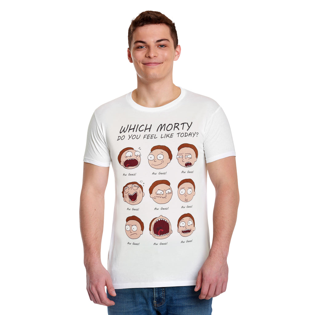 Productafbeelding Rick en Morty - Emotie van Morty wit T-shirt